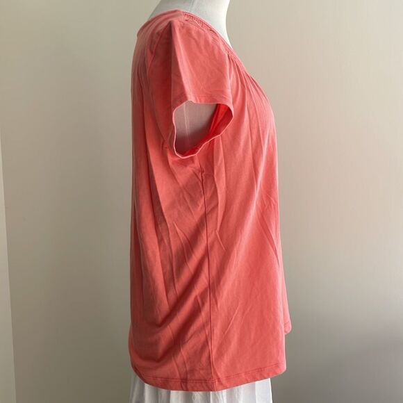 Cap sleeve decorative collar tee shirt by Basic edition women’s Large - Picture 3 of 5